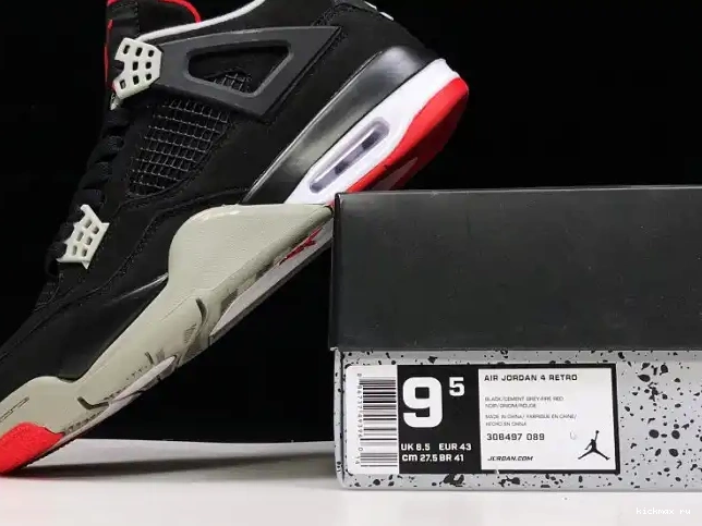 Cheap Kickmax CEMENT RETRO 308497-060 JORDAN 4 BLACK 0415